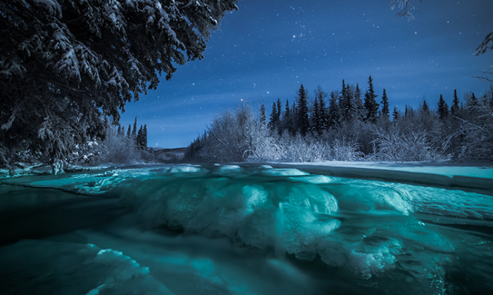 2022 WINNING CALENDR PHOTO OF THE CHENA RIVER AT NIGHT