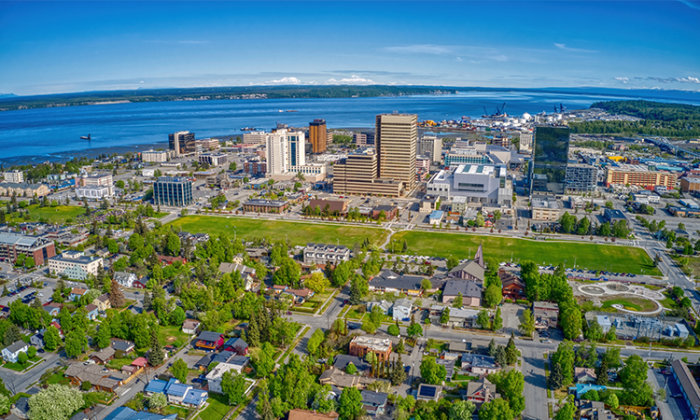 ANCHORAGE ALASKA DOWNTOWN CITY VIEW