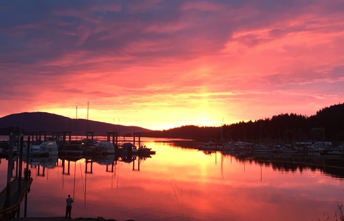 sunset view of auke bay juneau alaska