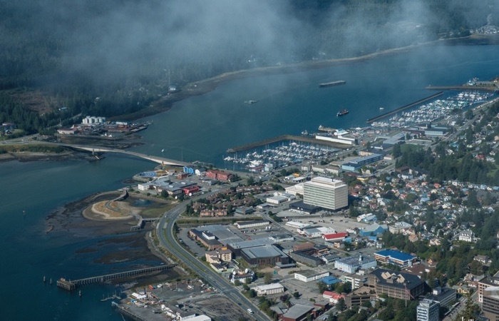 view of downtown juneau from mount roberts