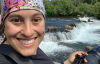 selfie of Melissa with katmai bears in the background