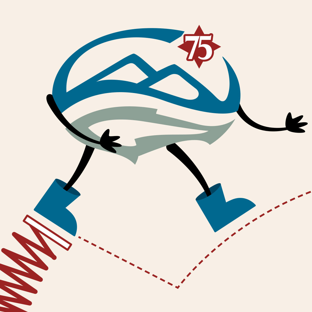 true north icon logo with arms and legs skipping